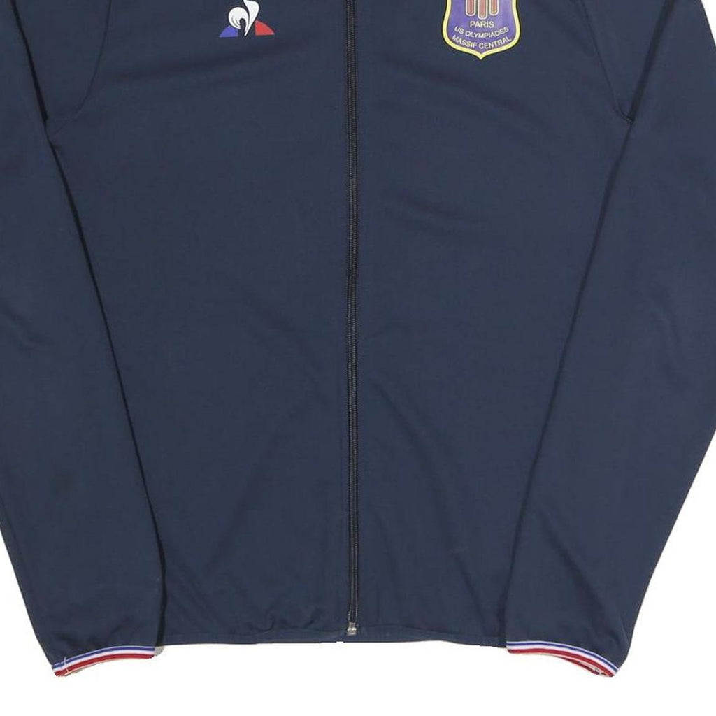 LE COQ SPORTIF Mens Blue M Polyester Blend Zip Jacket Plain Sports Casual