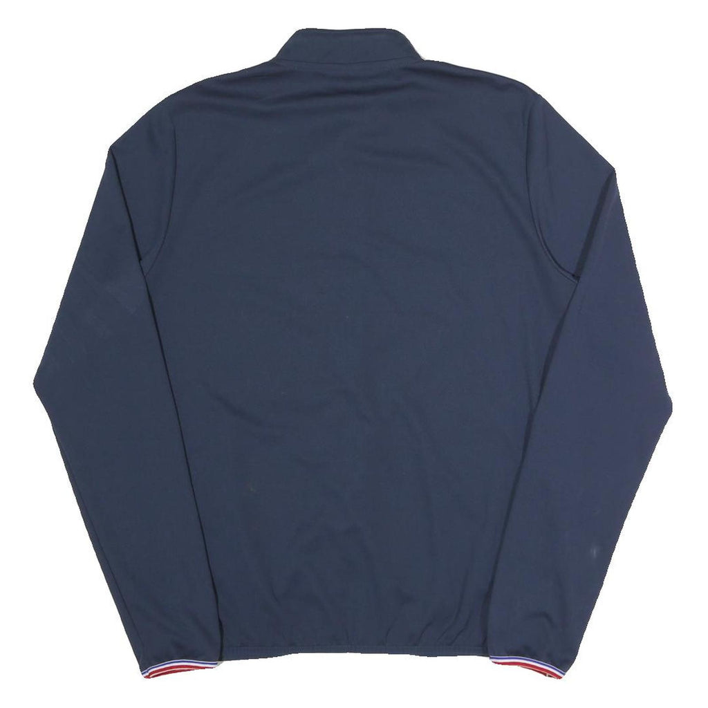 LE COQ SPORTIF Mens Blue M Polyester Blend Zip Jacket Plain Sports Casual
