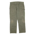 CARHARTT Mens Cotton Blend Regular Fit Trousers W36 L30 Workwear Zip Closure