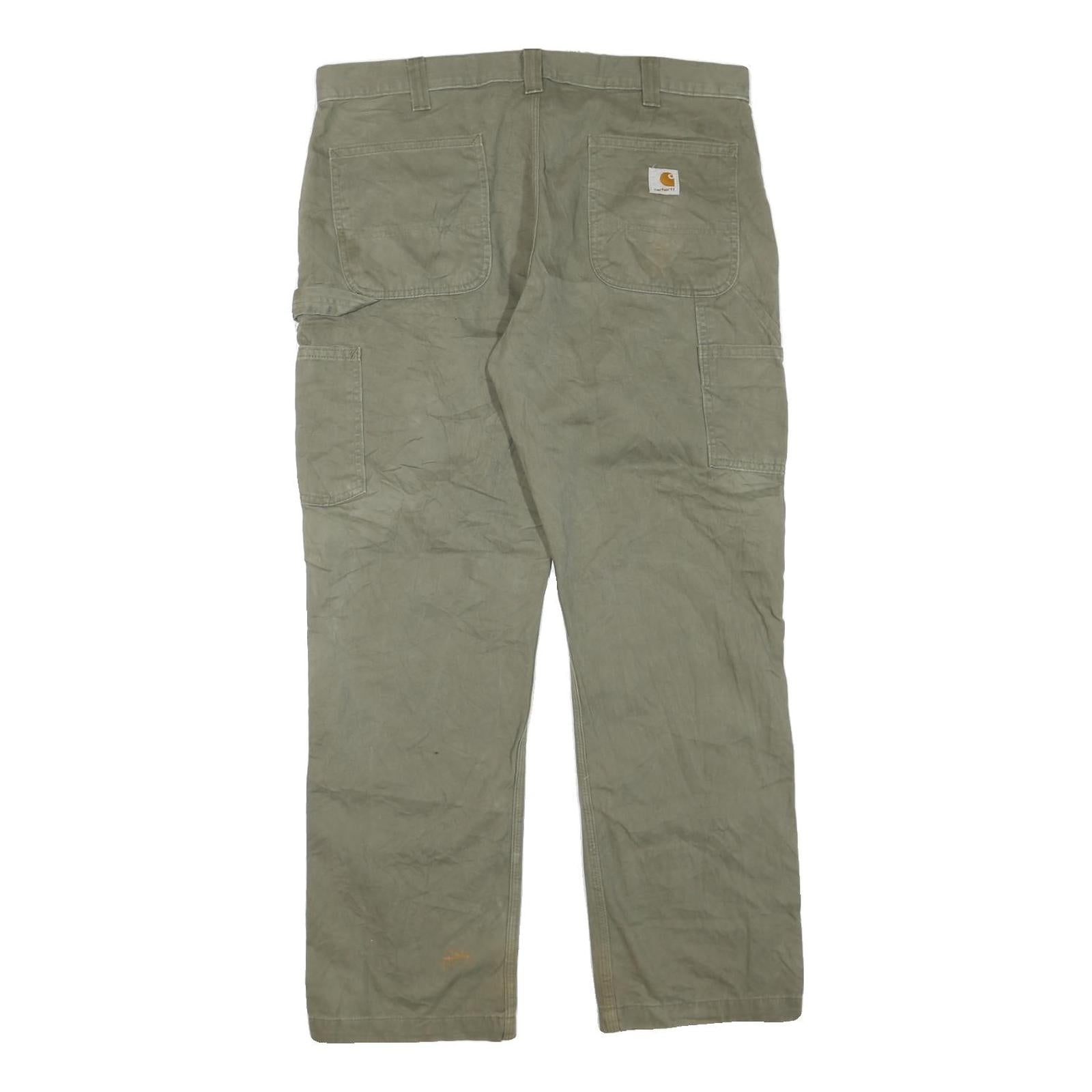 CARHARTT Mens Cotton Blend Regular Fit Trousers W36 L30 Workwear Zip Closure