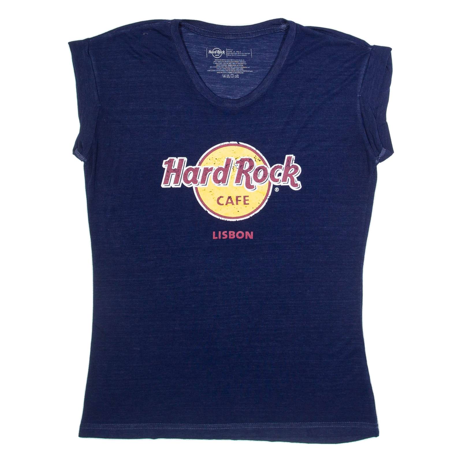 HARD ROCK CAFE Lisbon Mens Band T-Shirt Blue S