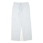 BASIC GEAR Mens Cotton Blend White Relaxed Cargo Trousers W29 L29 Drawstring