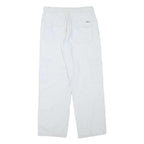 BASIC GEAR Mens Cotton Blend White Relaxed Cargo Trousers W29 L29 Drawstring