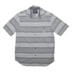 CARHARTT Mens Grey & White Striped Relaxed Fit Short Sleeve Shirt M Casual