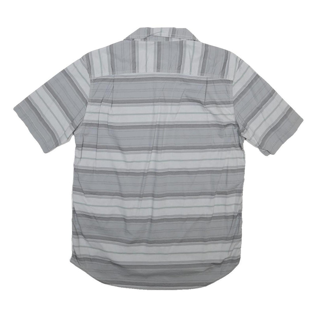 CARHARTT Mens Grey & White Striped Relaxed Fit Short Sleeve Shirt M Casual