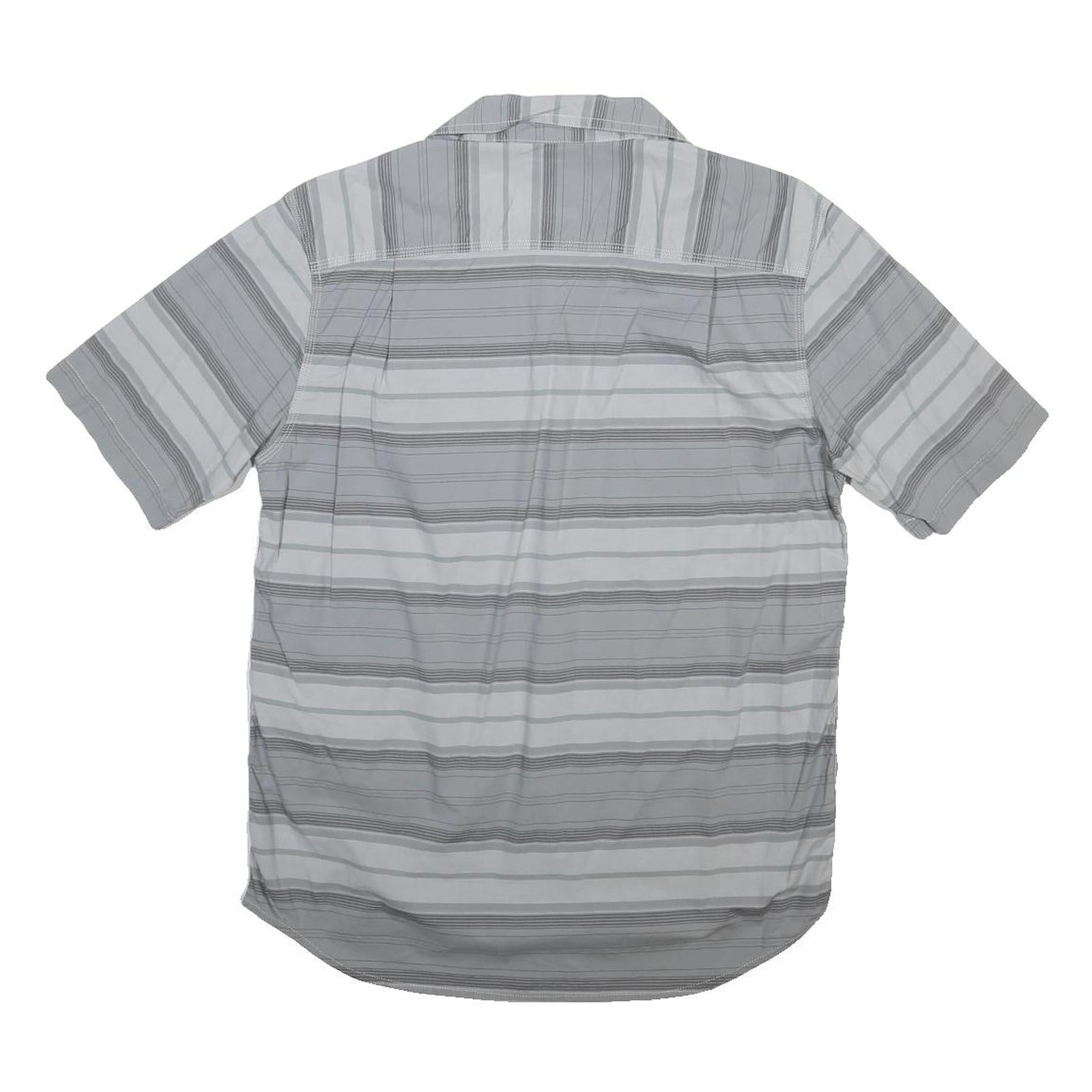 CARHARTT Mens Grey & White Striped Relaxed Fit Short Sleeve Shirt M Casual
