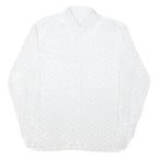 Mens White Printed Shirt Long Sleeve Collared XL Lightweight Shirt