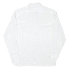 Mens White Printed Shirt Long Sleeve Collared XL Lightweight Shirt