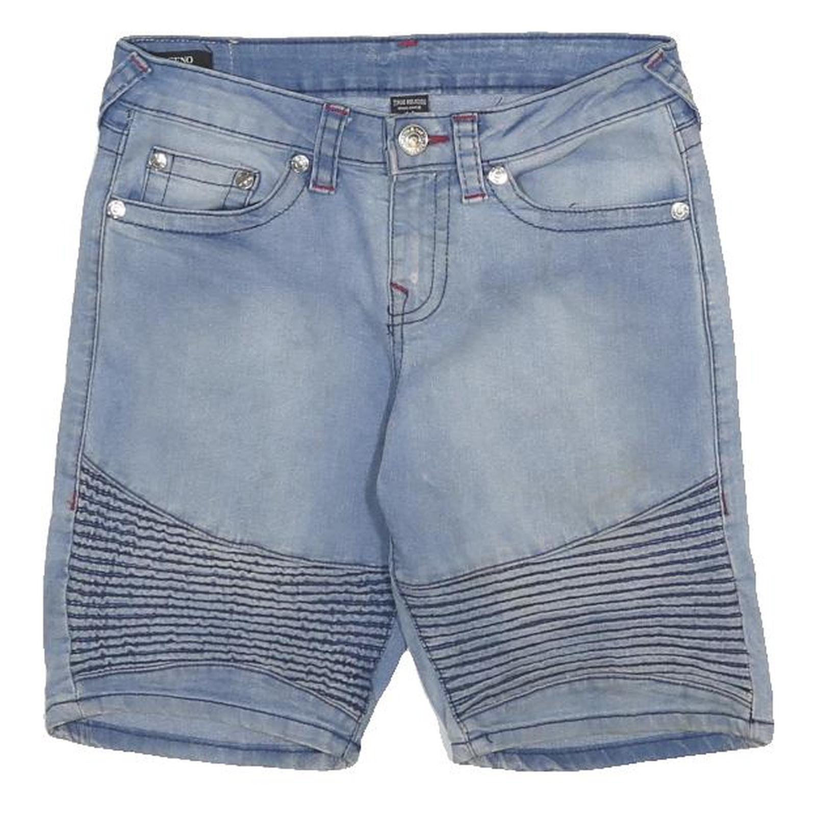 TRUE RELIGION Girls Shorts Blue Denim 14Y W28 Cotton Blend Stylish Casual