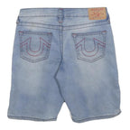 TRUE RELIGION Girls Shorts Blue Denim 14Y W28 Cotton Blend Stylish Casual