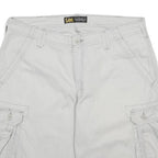 LEE Mens White Cargo Shorts M W34 Cotton Casual Utility Pockets