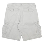 LEE Mens White Cargo Shorts M W34 Cotton Casual Utility Pockets
