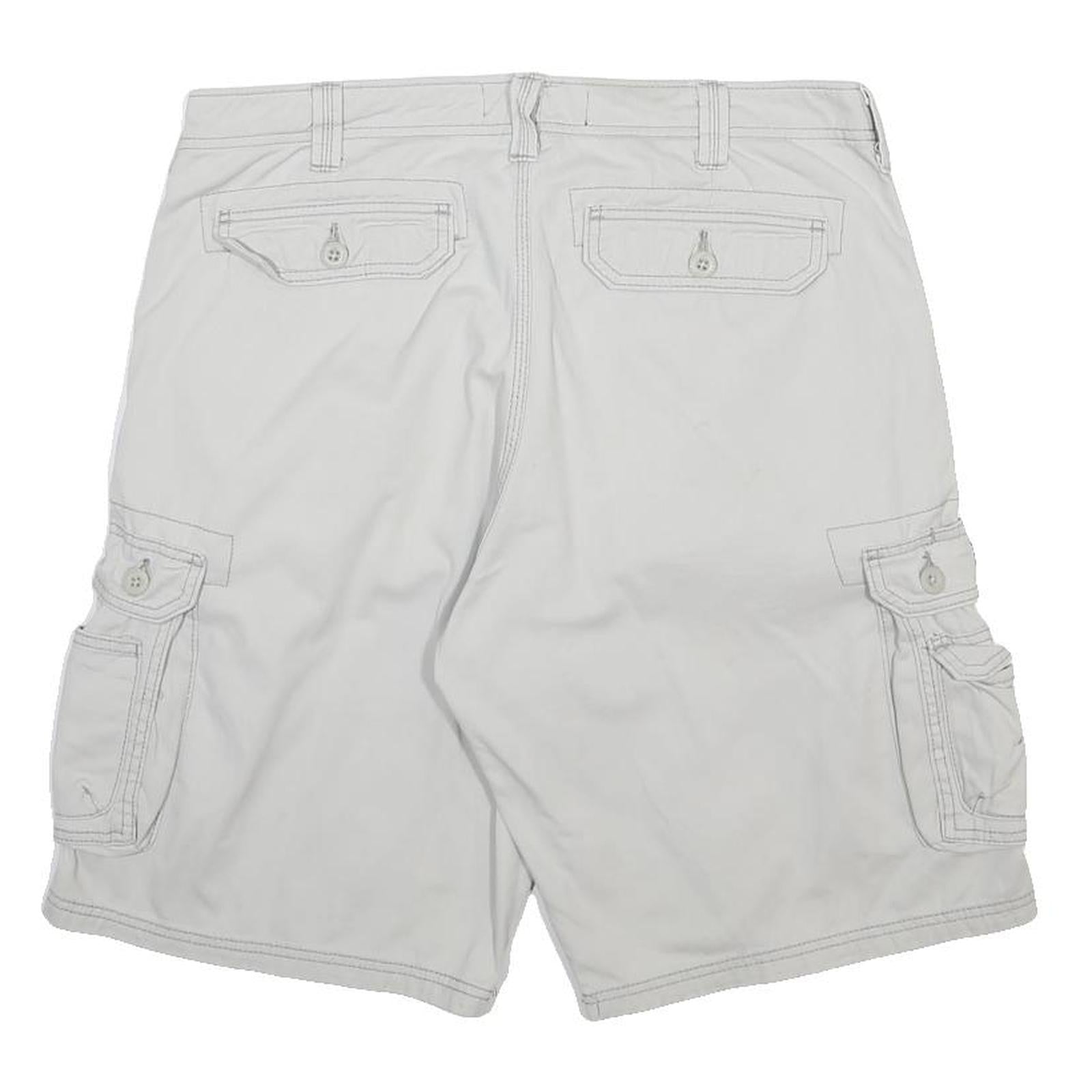 LEE Mens White Cargo Shorts M W34 Cotton Casual Utility Pockets