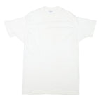 Mens White Plain T-Shirt Crew Neck Short Sleeve XL Cotton Blend Basic Essential