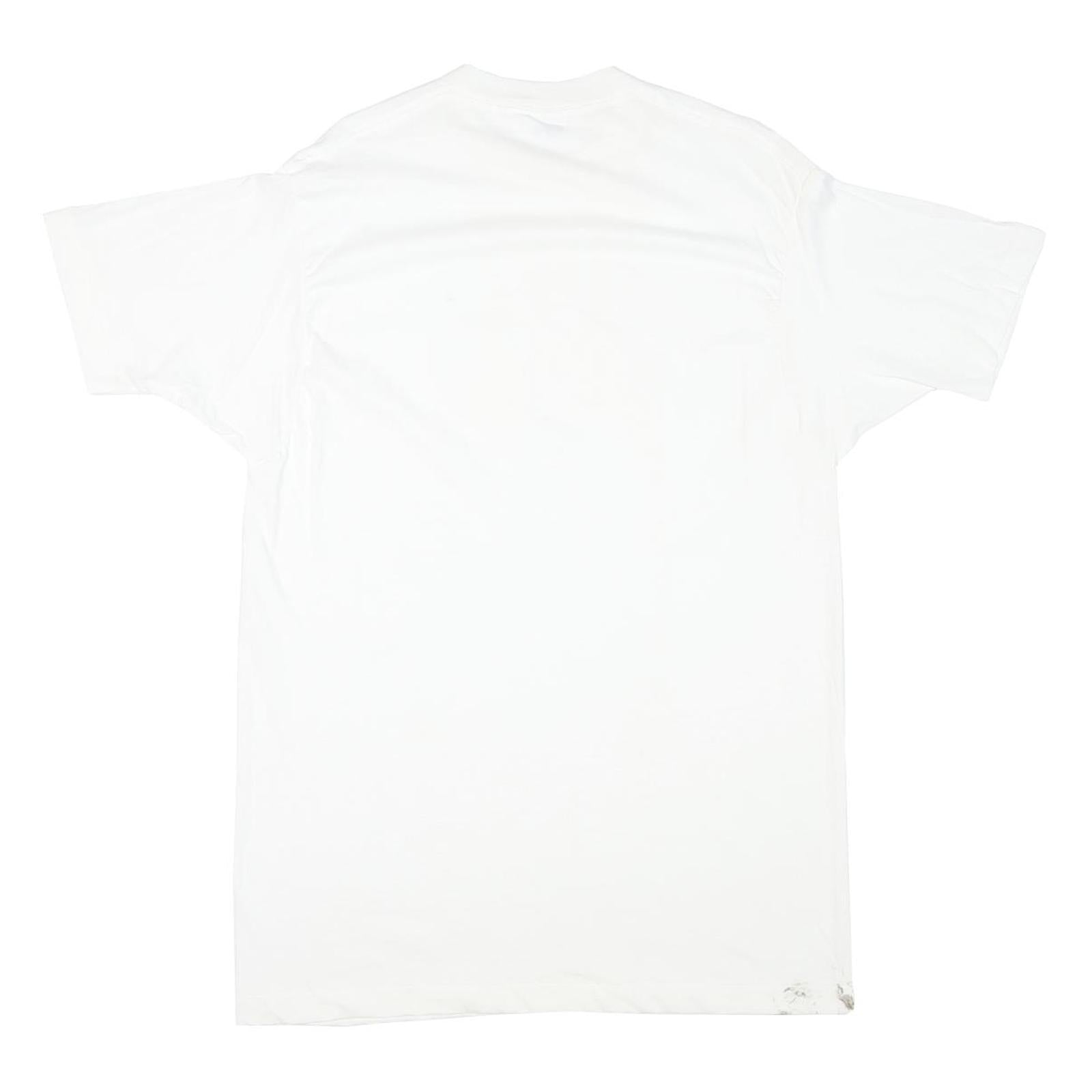 Mens White Plain T-Shirt Crew Neck Short Sleeve XL Cotton Blend Basic Essential