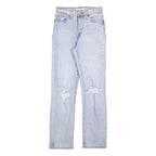 LEVI'S Womens Jeans Blue Regular Straight Denim Light W26 L30 Distressed