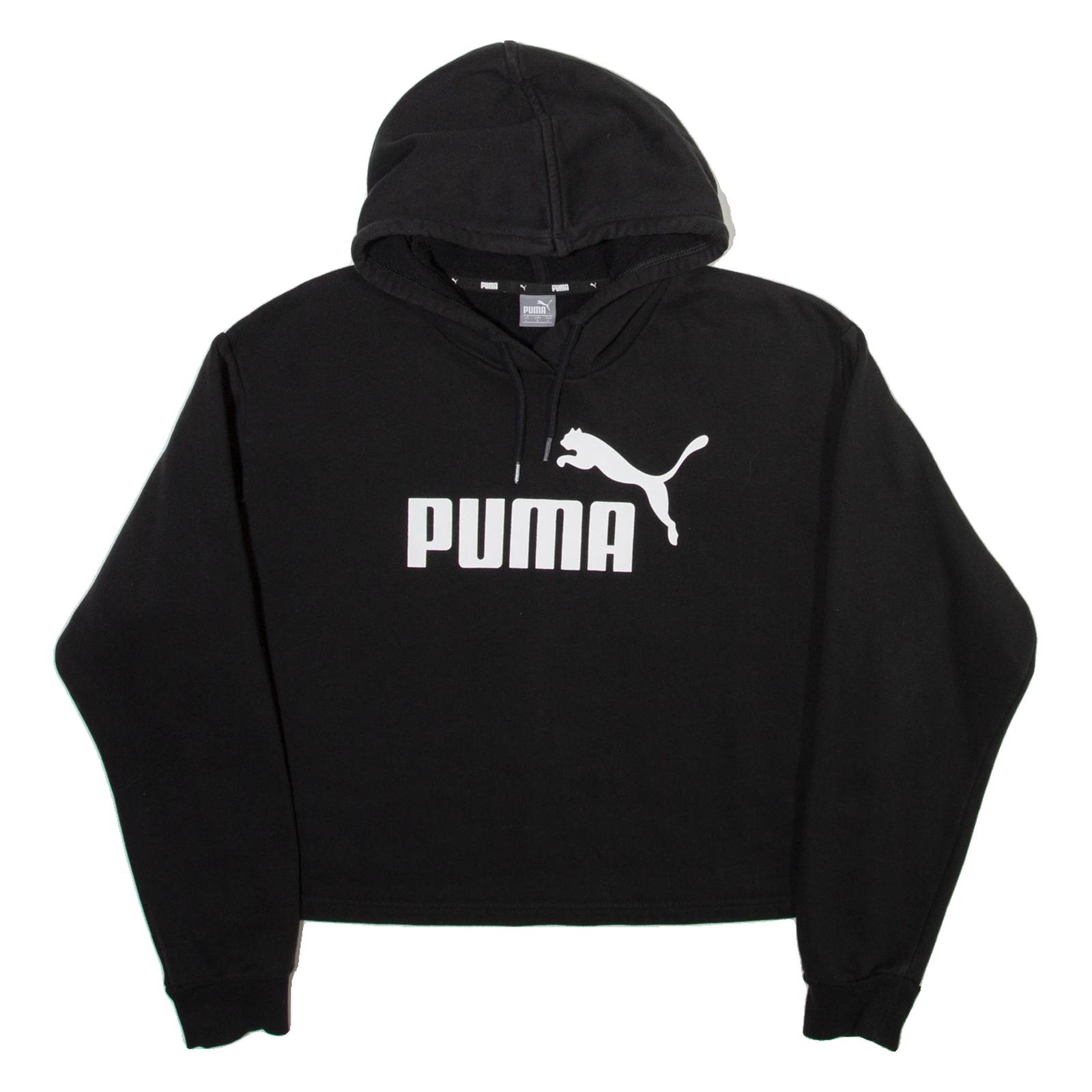 PUMA Cropped Womens Black Hoodie L