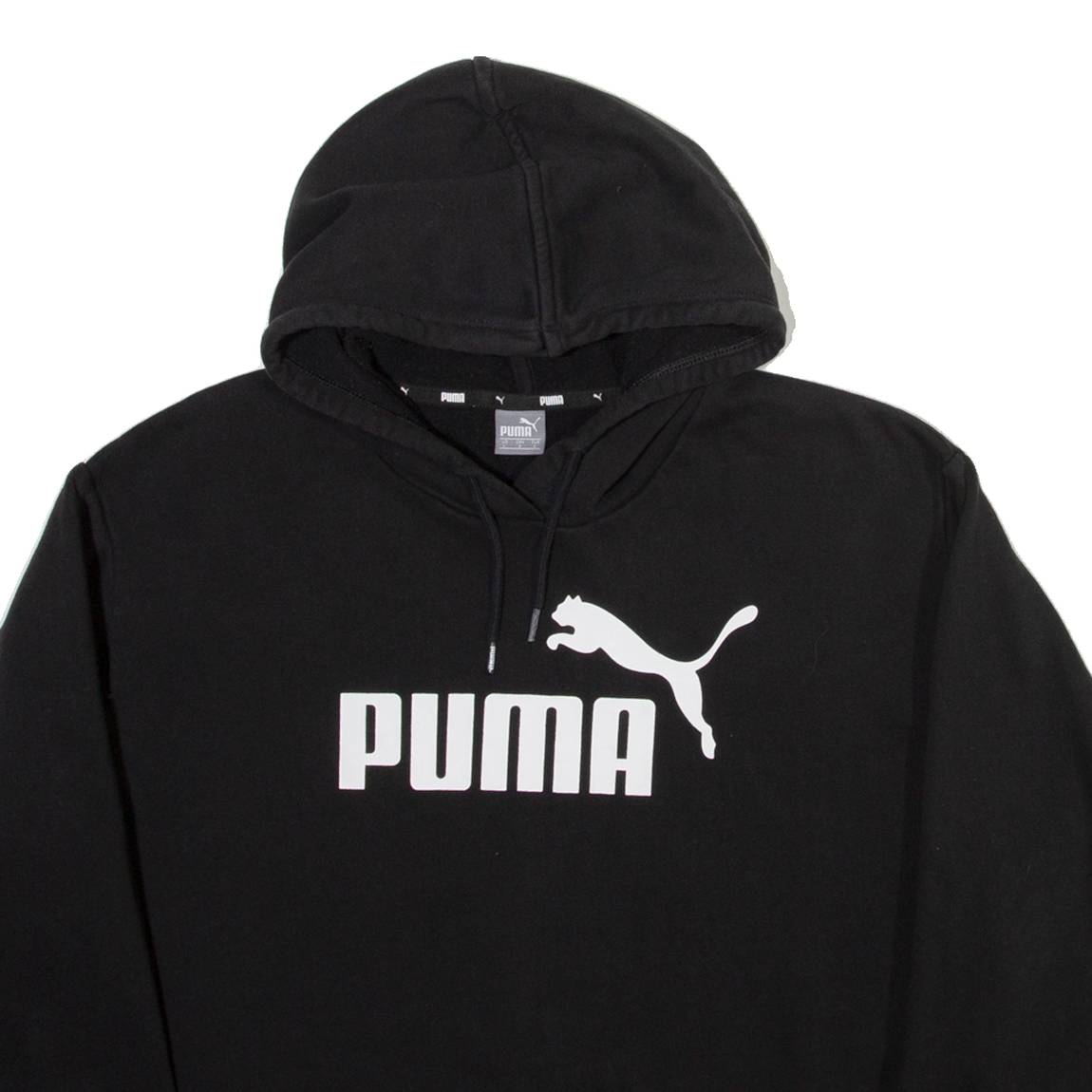 PUMA Cropped Womens Black Hoodie L
