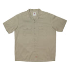 DICKIES Mens Beige Work Shirt XL Polyester Blend Short Sleeve Button