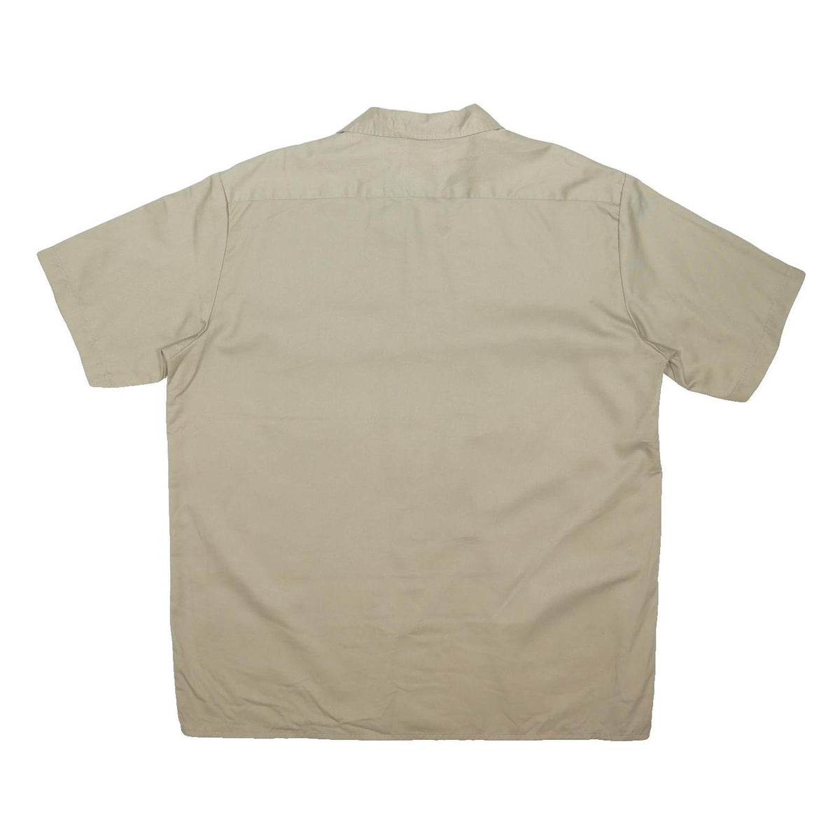 DICKIES Mens Beige Work Shirt XL Polyester Blend Short Sleeve Button