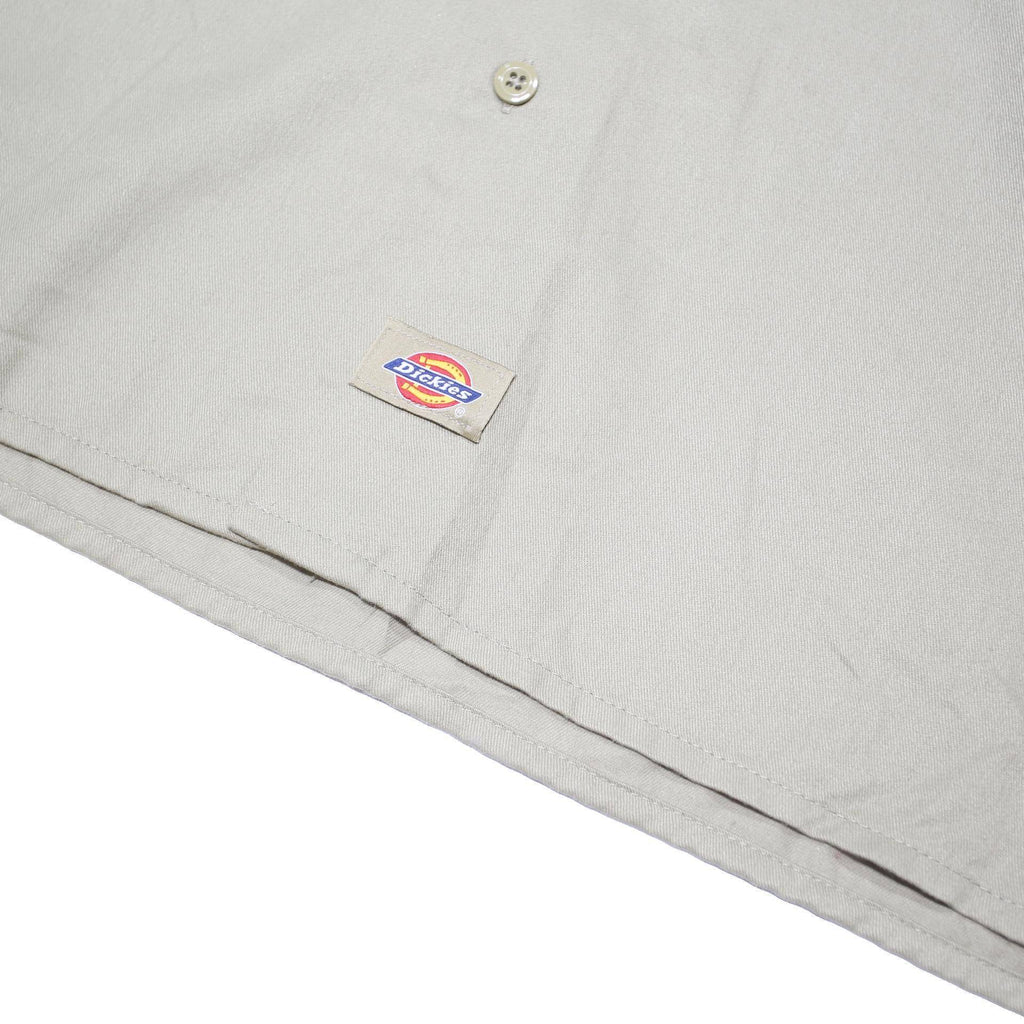 DICKIES Mens Beige Work Shirt XL Polyester Blend Short Sleeve Button