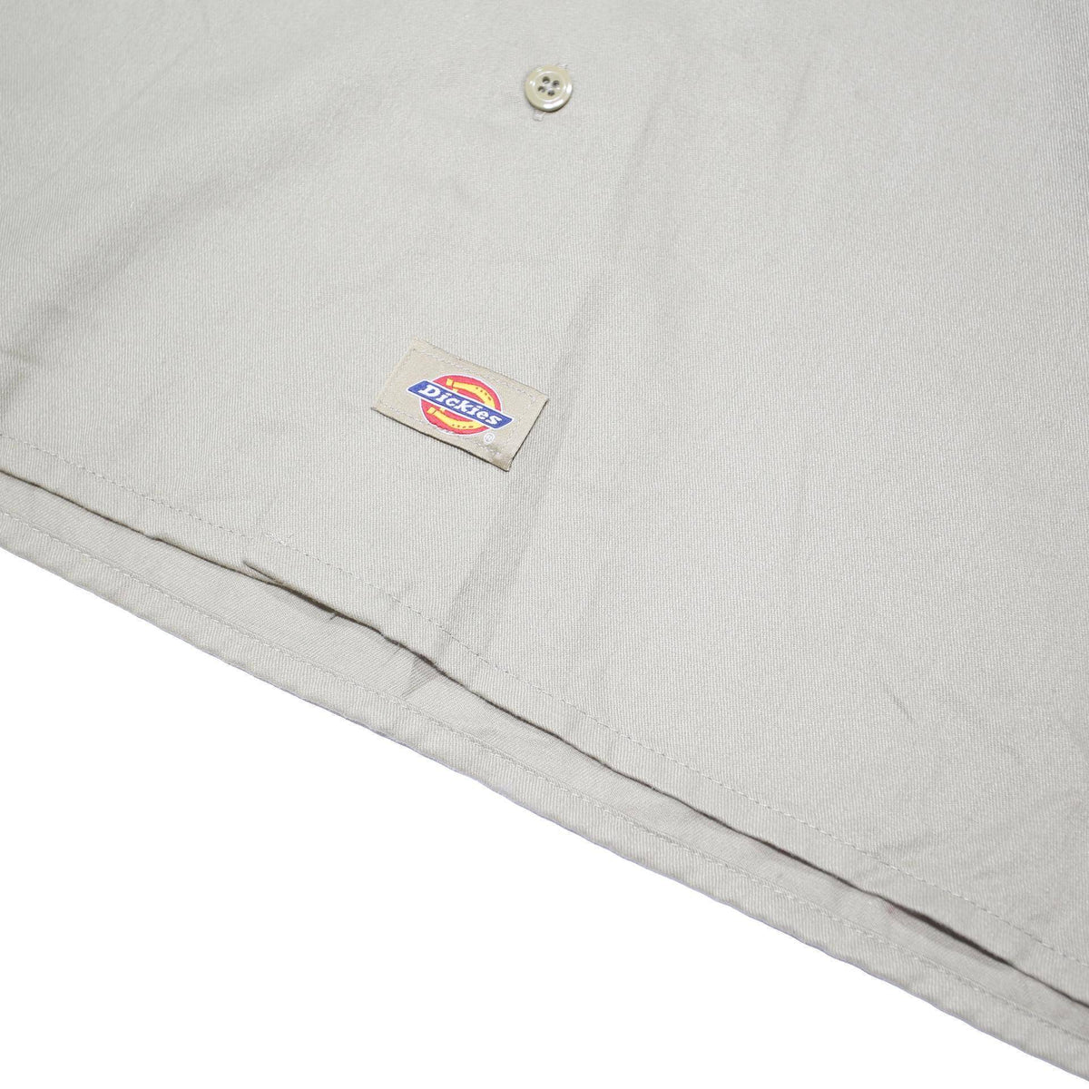 DICKIES Mens Beige Work Shirt XL Polyester Blend Short Sleeve Button
