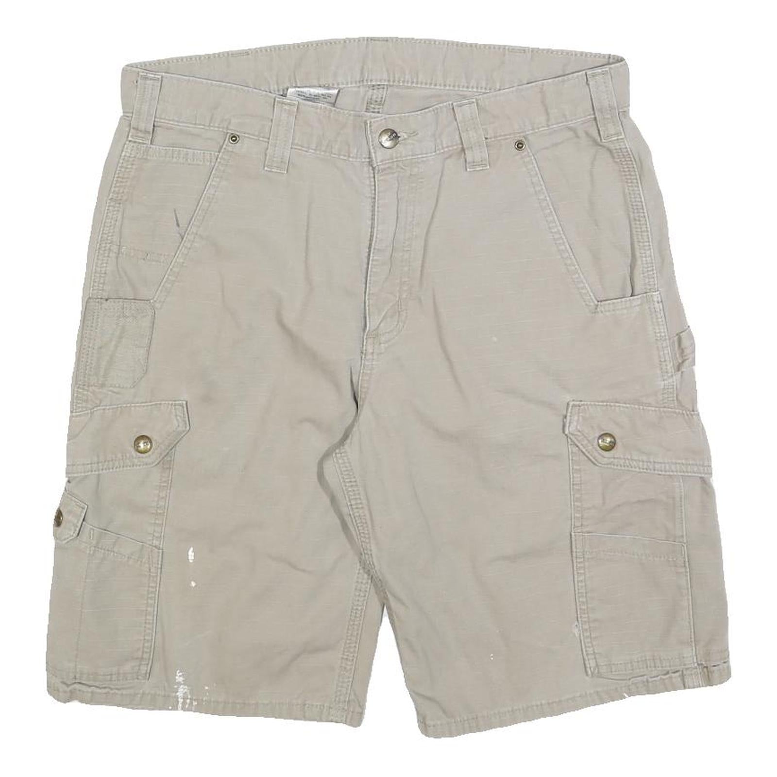 CARHARTT Mens Shorts Beige Classic Cargo M W33 Cotton Blend Workwear Utility