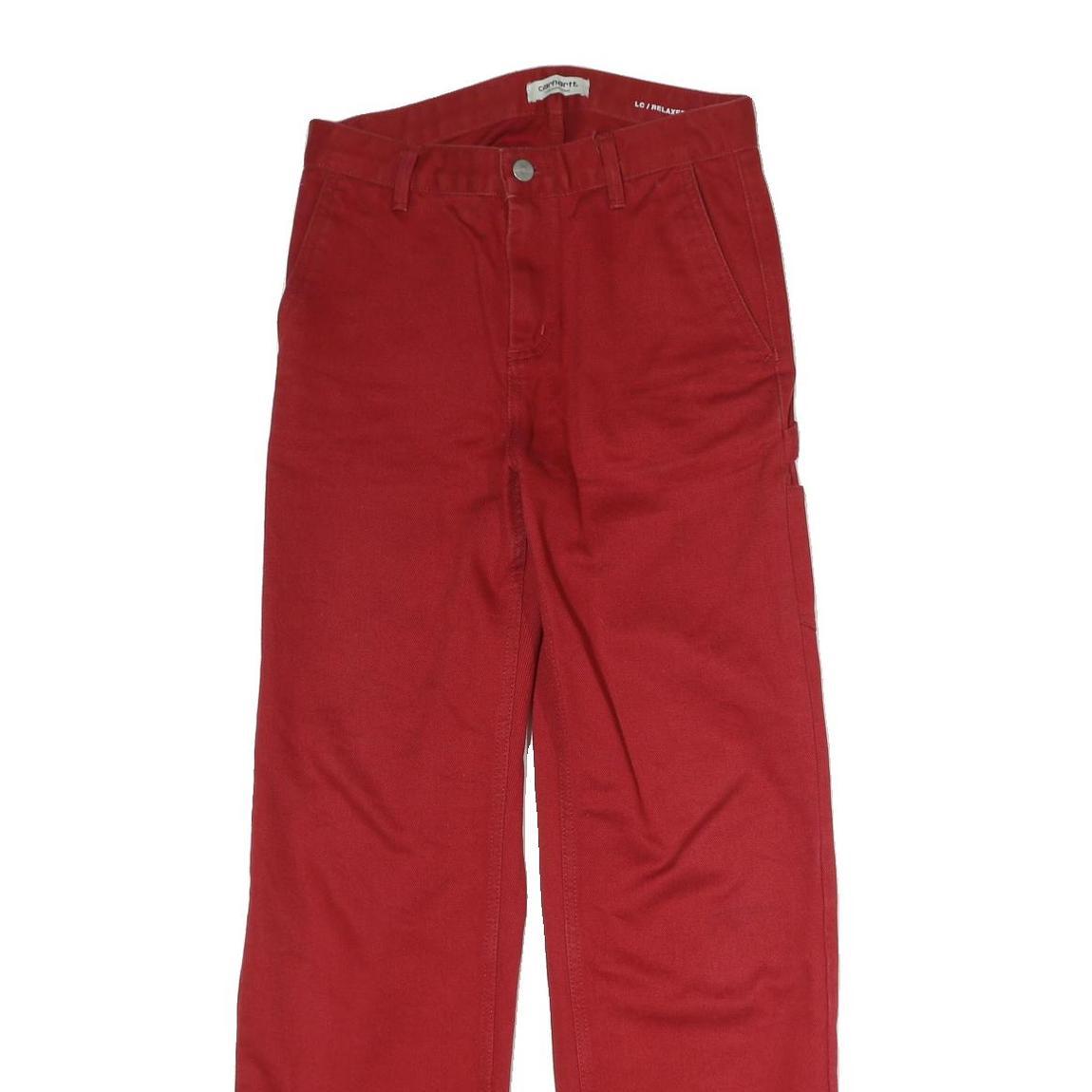 CARHARTT Womens Regular Fit Red Jeans Cotton Blend Zip W28 L29 Workwear Style