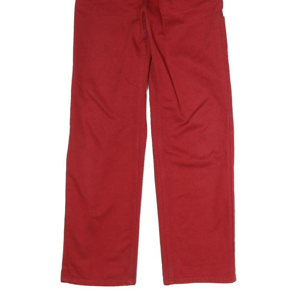CARHARTT Womens Regular Fit Red Jeans Cotton Blend Zip W28 L29 Workwear Style