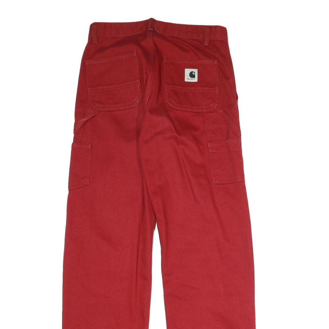 CARHARTT Womens Regular Fit Red Jeans Cotton Blend Zip W28 L29 Workwear Style