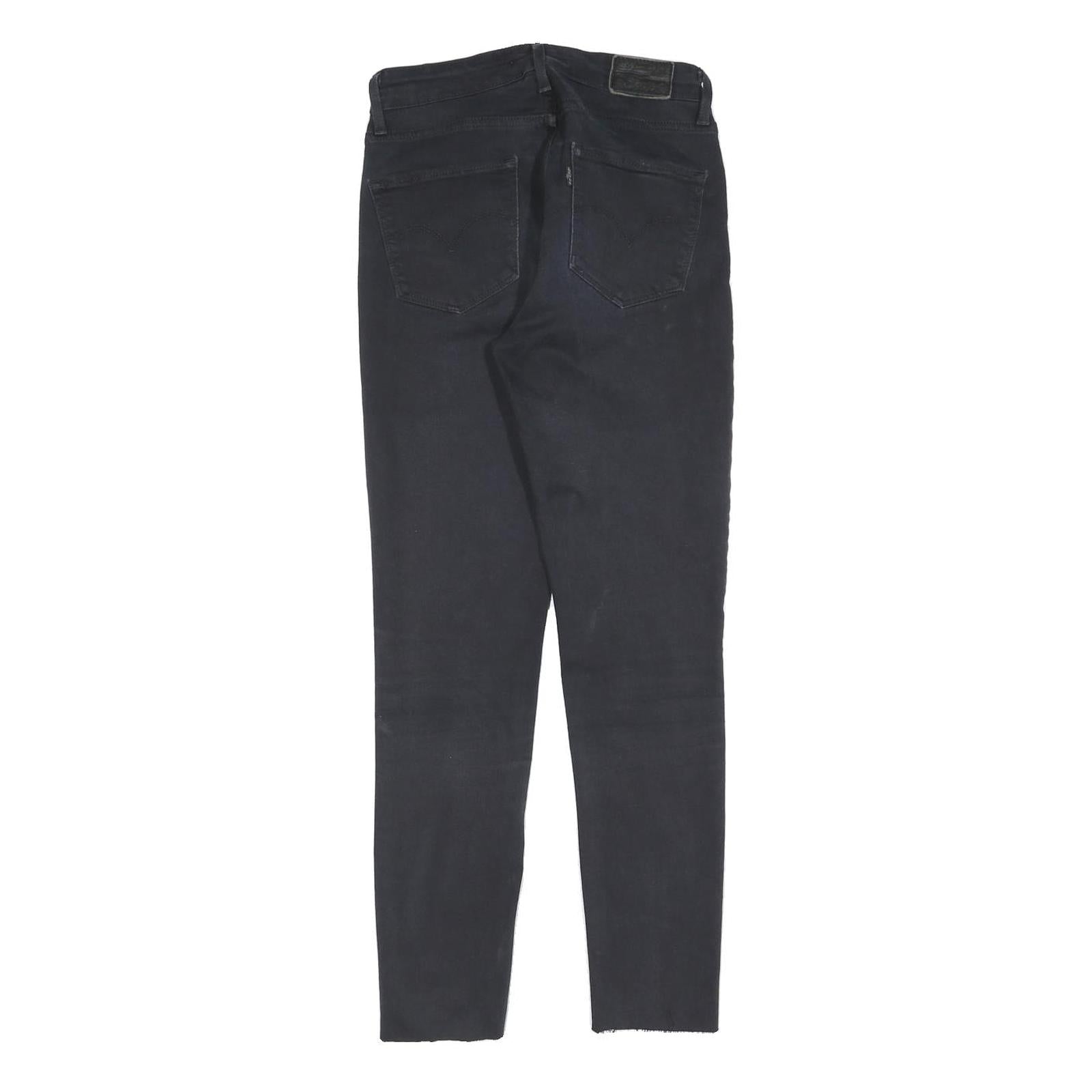 LEVI'S 721 Womens Jeans Black Slim Skinny Denim Raw W27 L27 Stretch Cotton Blend