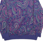 ALFRED DUNNER Womens Purple Paisley Pullover M Button Neck Elegant Sweatshirt
