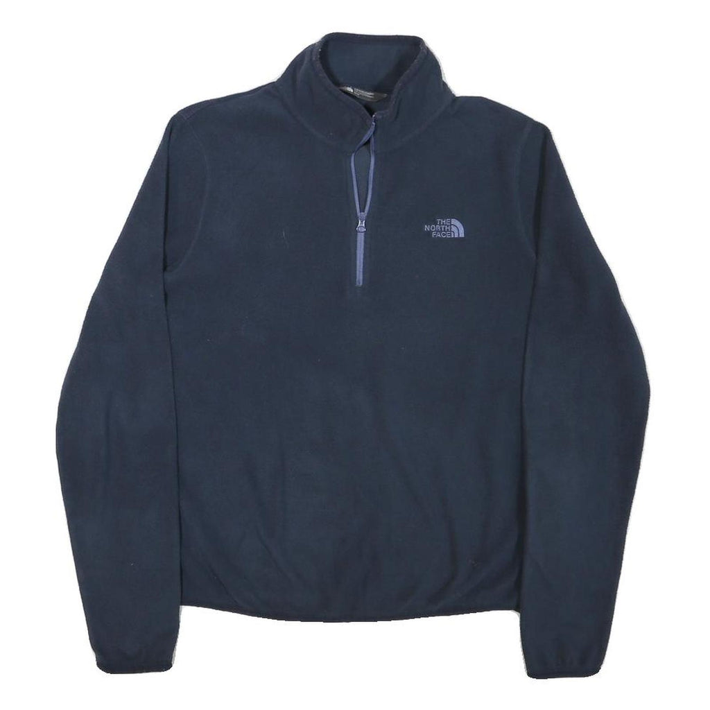 THE NORTH FACE Womens Navy Blue Plain Pullover Crew Neck Basic Knit M Fleece