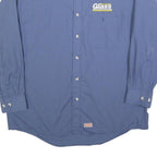 RED KAP Mens Blue Check Shirt L Workwear Button Collar Long Sleeve Comfortable