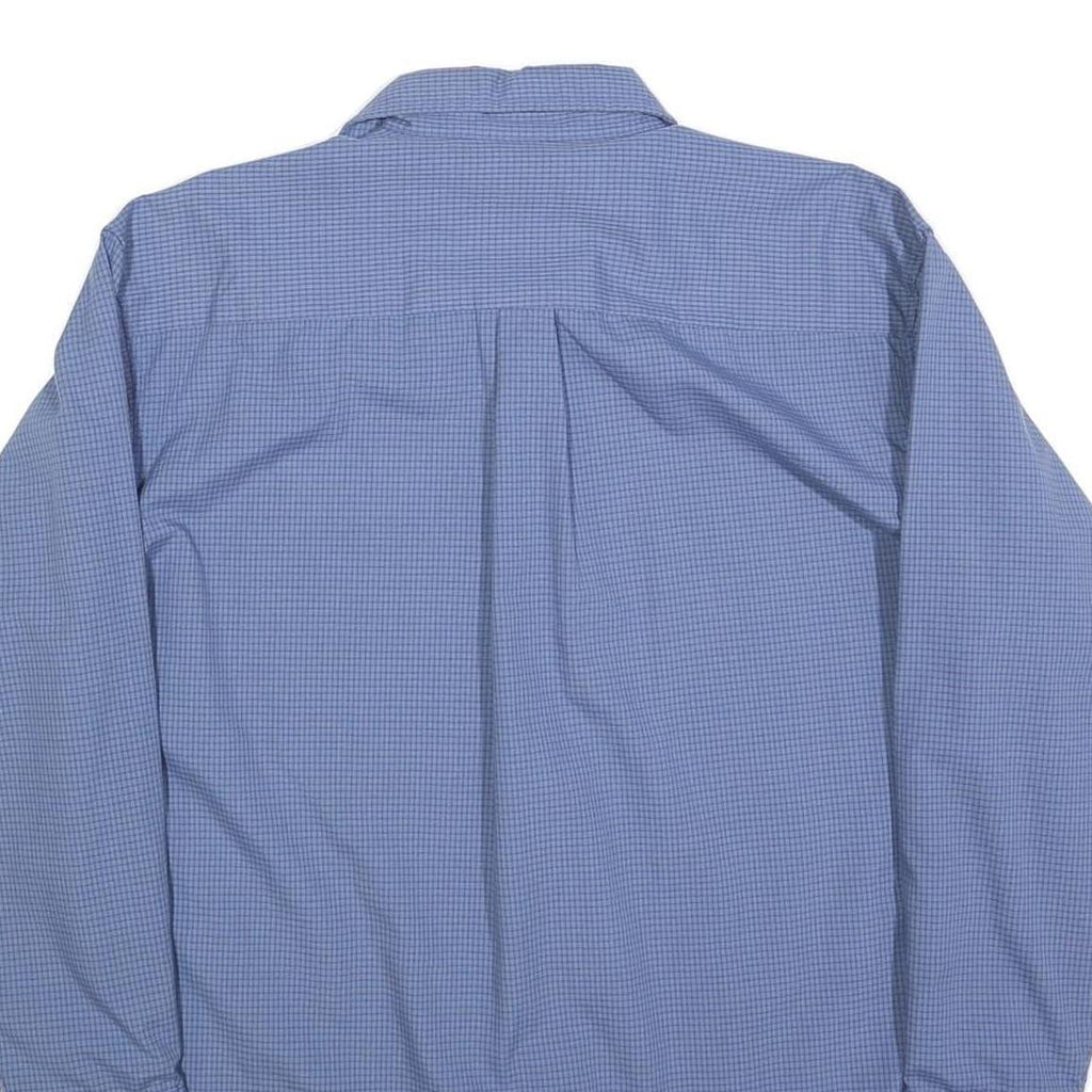 RED KAP Mens Blue Check Shirt L Workwear Button Collar Long Sleeve Comfortable