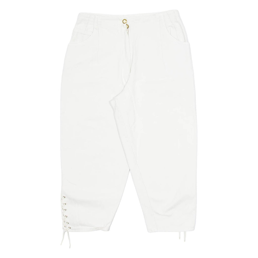 Womens Pedal Pushers Shorts Cream Slim S W28