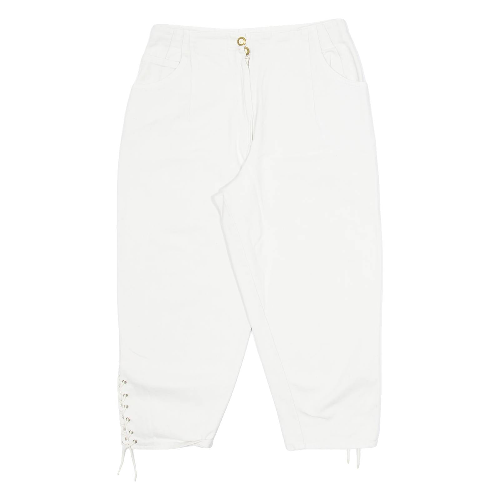Womens Pedal Pushers Shorts Cream Slim S W28