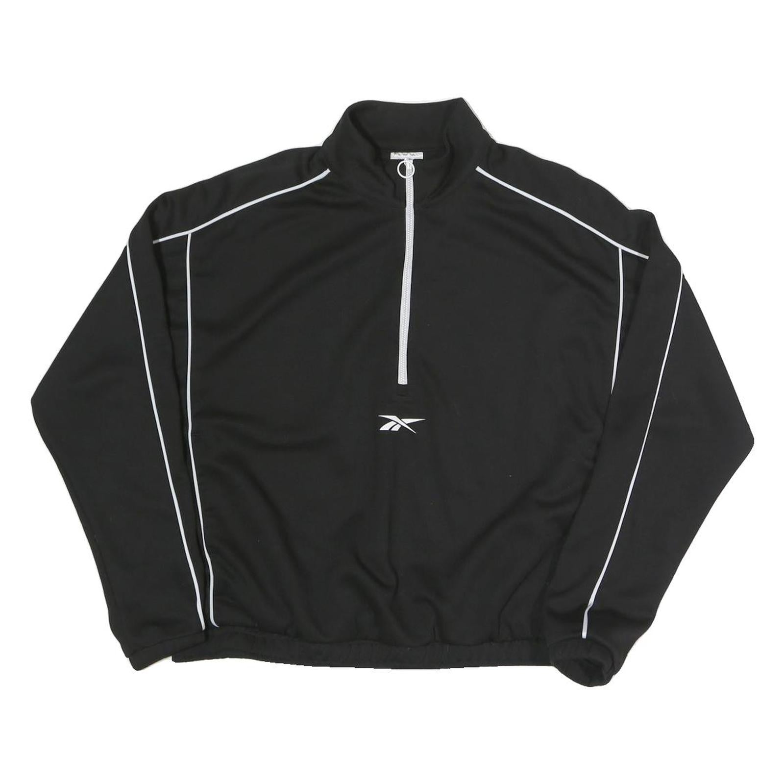 REEBOK Womens Black & White Sweatshirt Pullover M Sportswear Activewear