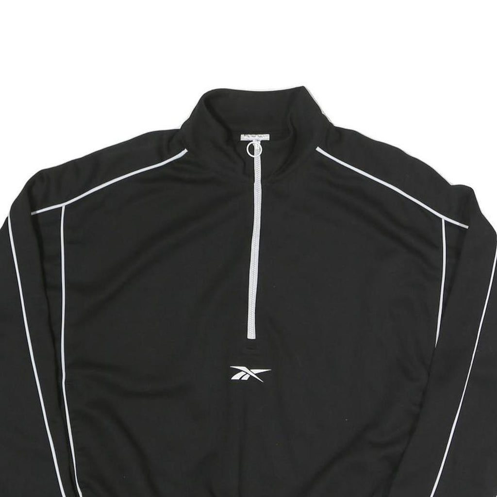 REEBOK Womens Black & White Sweatshirt Pullover M Sportswear Activewear