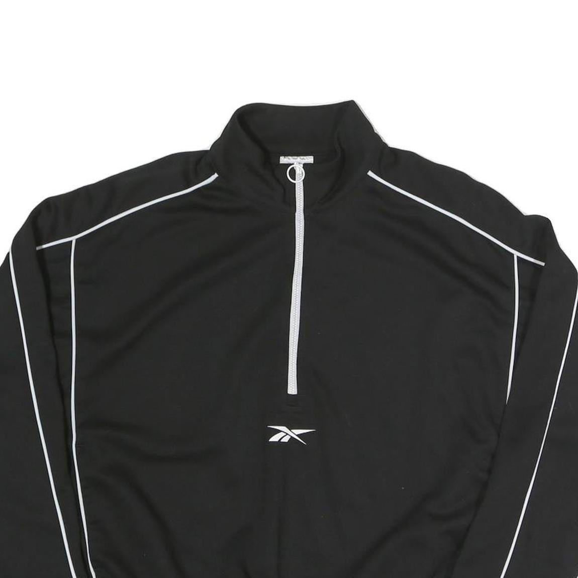 REEBOK Womens Black & White Sweatshirt Pullover M Sportswear Activewear