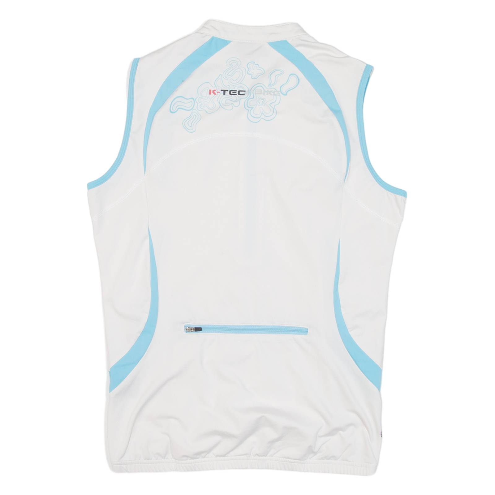 TEC BIKE Cycling Womens Jersey White Sleeveless 1/2 Zip M