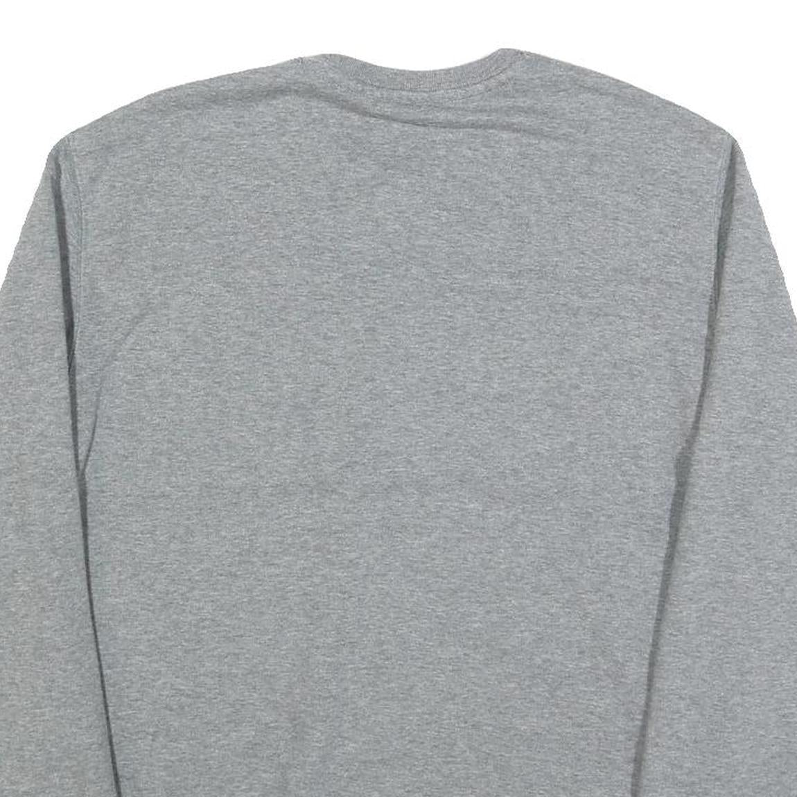 CHAMPION Mens Grey White & Black Logo Crew Neck M Cotton Blend Sweatshirt