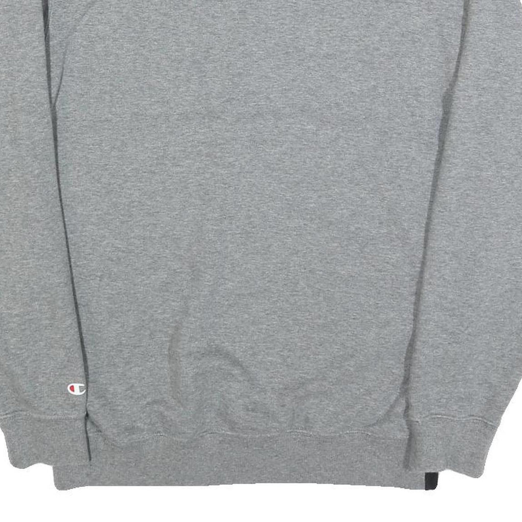 CHAMPION Mens Grey White & Black Logo Crew Neck M Cotton Blend Sweatshirt