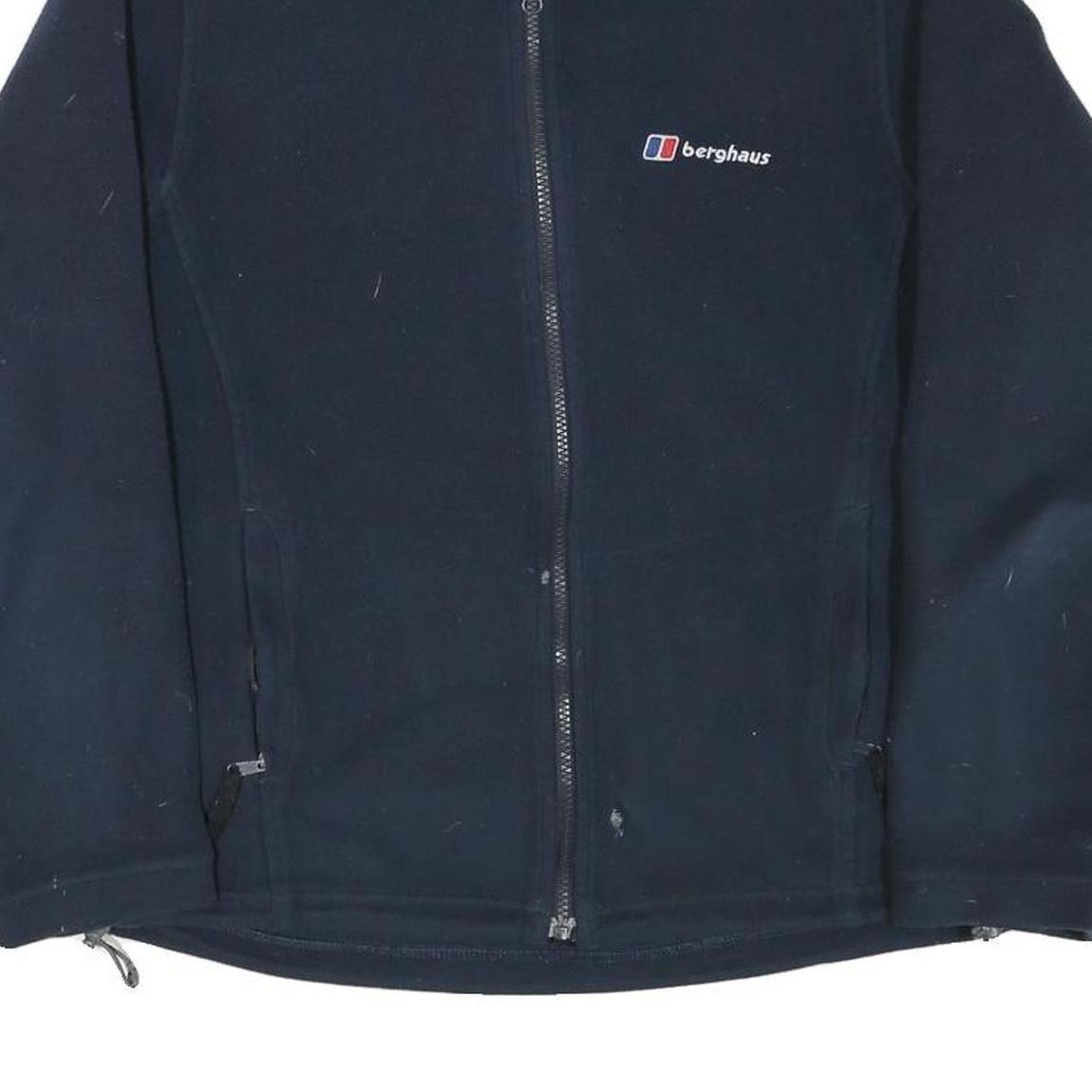 BERGHAUS Mens Navy Blue Fleece Jacket S Polyester Blend Zip Outdoor Casual