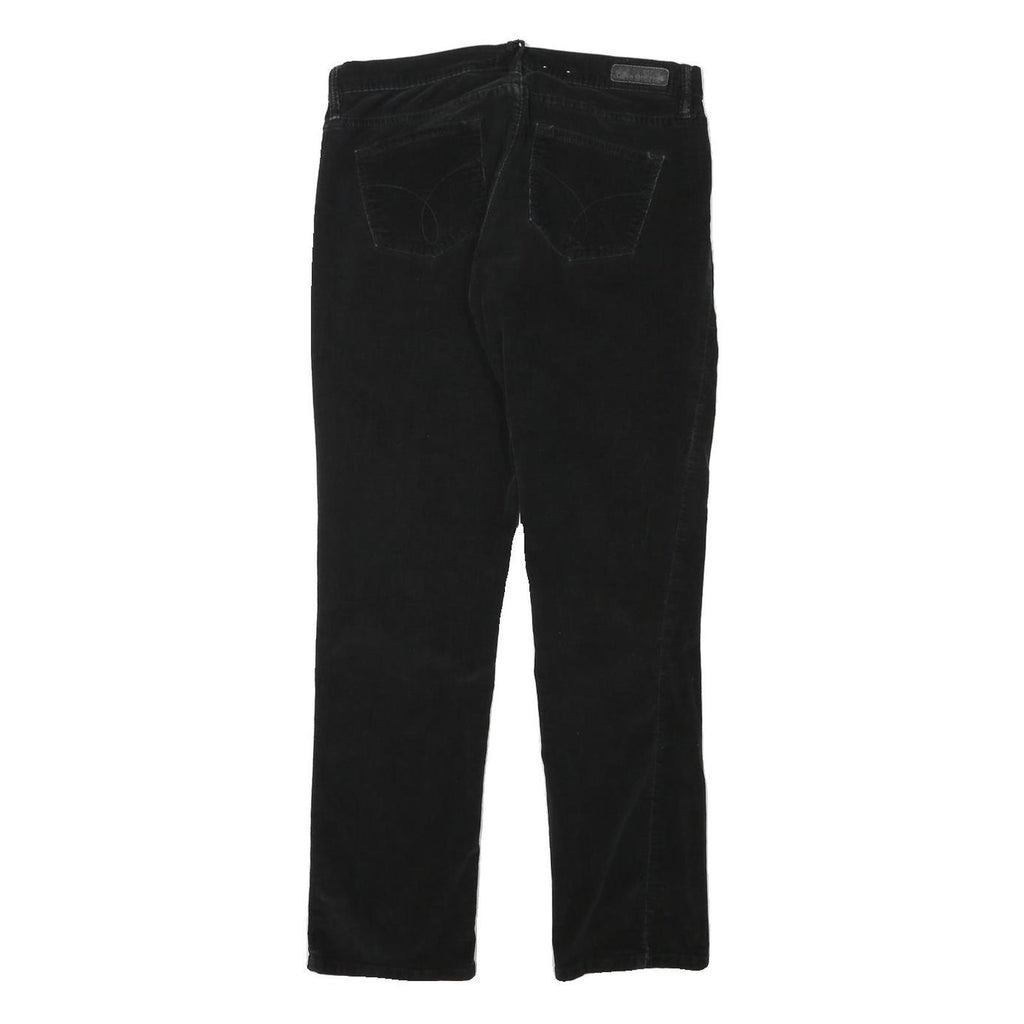 CALVIN KLEIN JEANS Womens Cotton Blend Black Regular Straight Trousers W31 L30