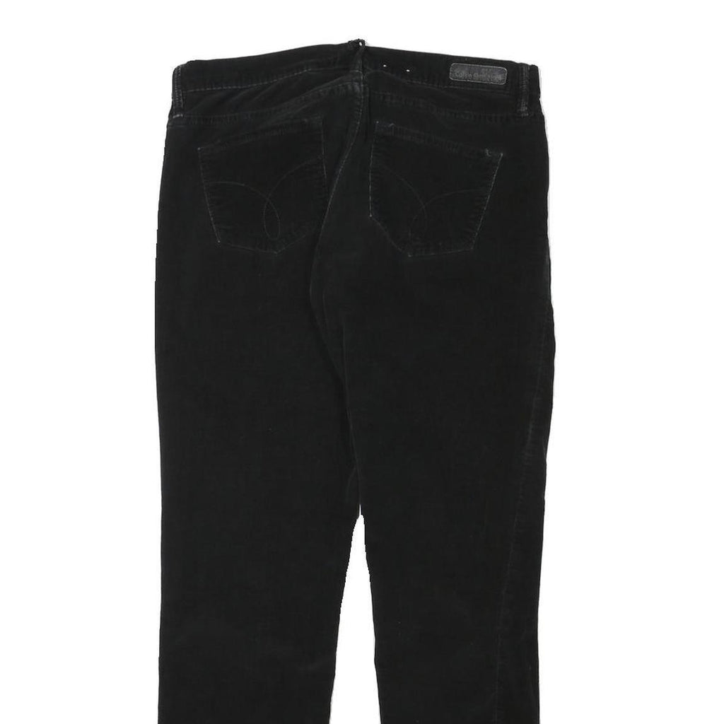 CALVIN KLEIN JEANS Womens Cotton Blend Black Regular Straight Trousers W31 L30
