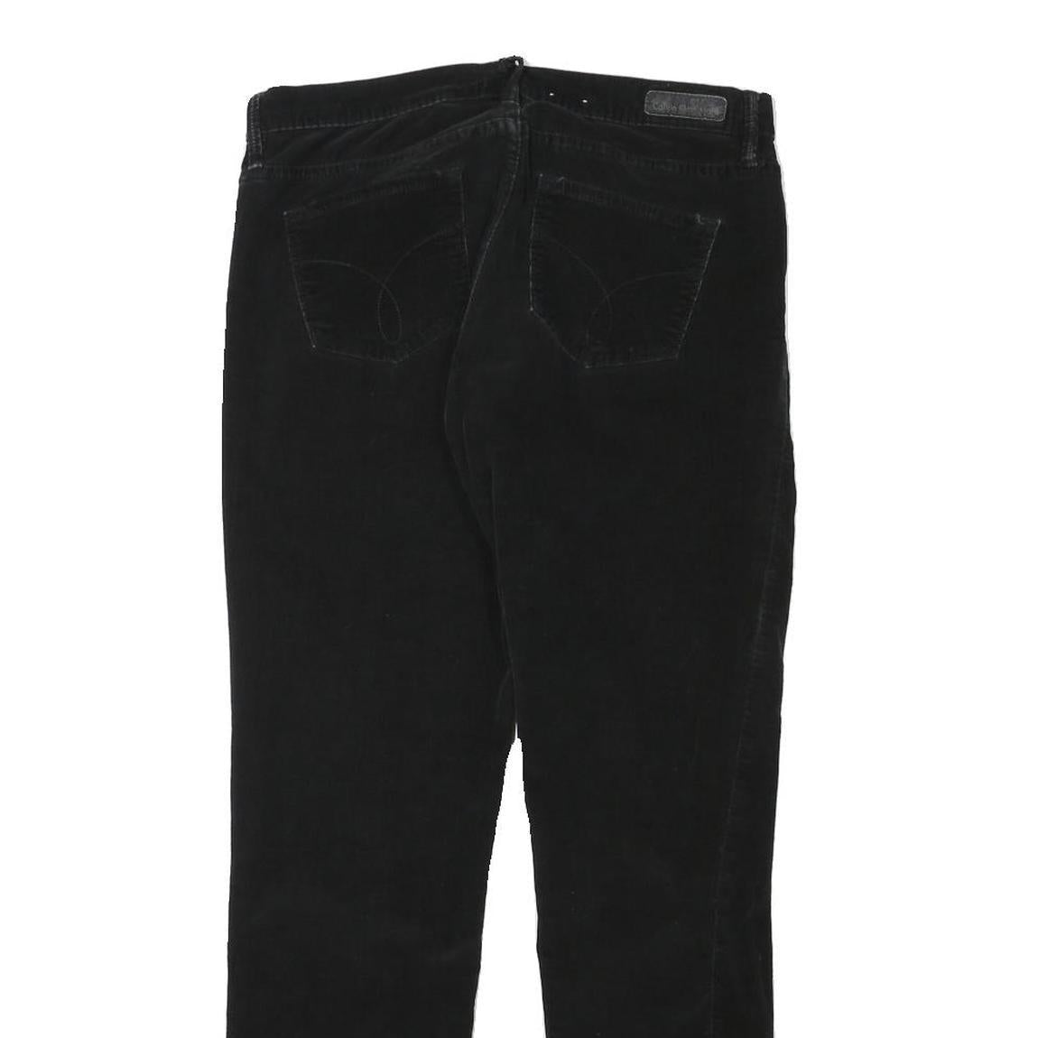 CALVIN KLEIN JEANS Womens Cotton Blend Black Regular Straight Trousers W31 L30