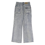 PRARIE Mens Regular Fit Denim Jeans Cotton Light W26 L28 Patchwork Zip