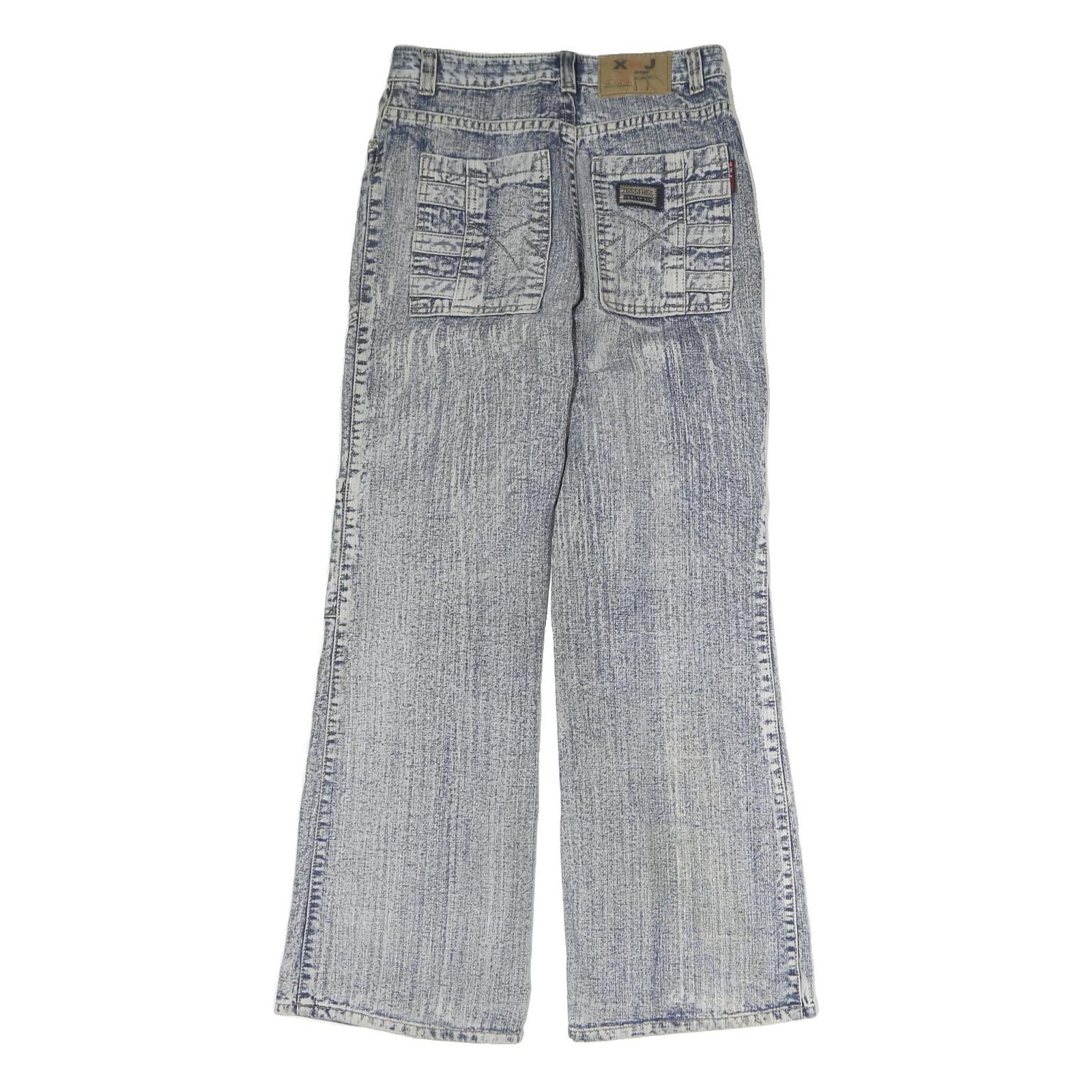 PRARIE Mens Regular Fit Denim Jeans Cotton Light W26 L28 Patchwork Zip