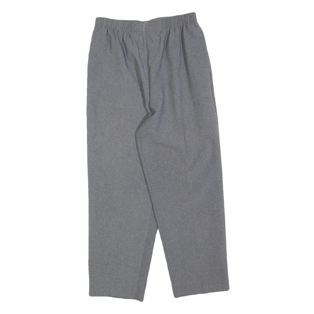 Womens Grey Relaxed Fit Straight Trousers W26 L24 Casual Comfortable Zip Closure